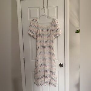 LOFT Cream Dress with Colorful Dots